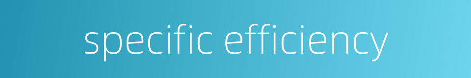 specific efficiency的同义词