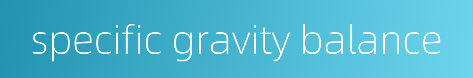 specific gravity balance的同义词
