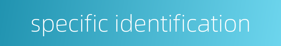 specific identification的同义词