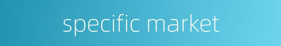 specific market的同义词
