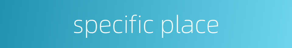 specific place的同义词