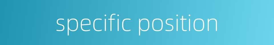 specific position的同义词