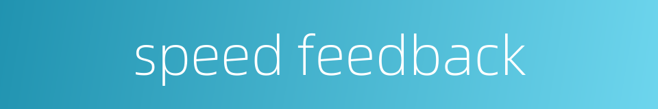 speed feedback的同义词