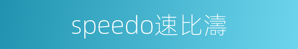 speedo速比濤的同義詞