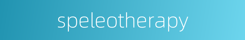 speleotherapy的同义词
