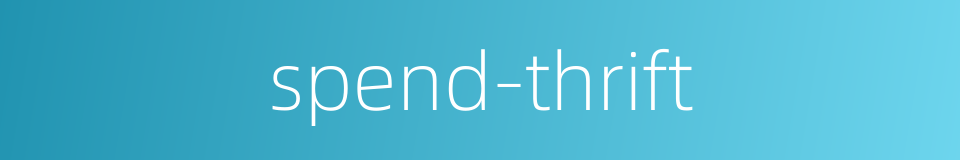 spend-thrift的同义词