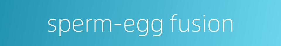 sperm-egg fusion的同义词