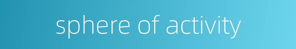 sphere of activity的同义词