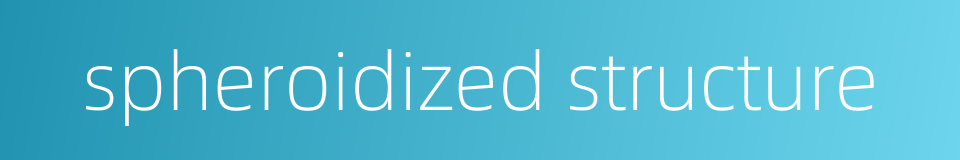 spheroidized structure的同义词