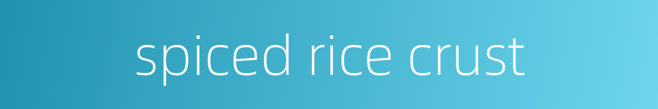 spiced rice crust的同义词