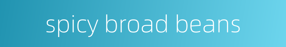 spicy broad beans的同义词