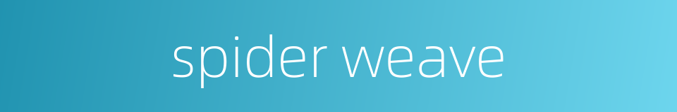 spider weave的同义词