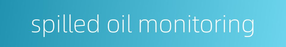 spilled oil monitoring的同义词