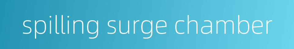 spilling surge chamber的同义词