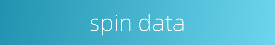 spin data的同义词
