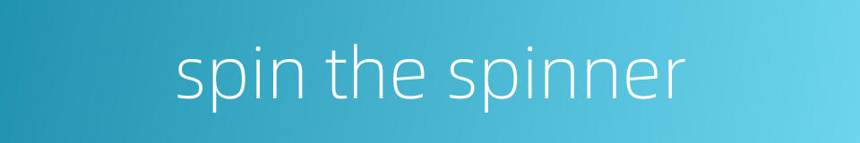 spin the spinner的同义词
