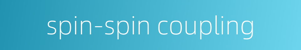 spin-spin coupling的同义词