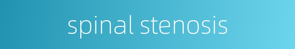spinal stenosis的同义词