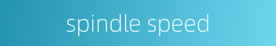 spindle speed的同义词