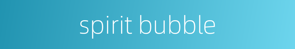 spirit bubble的同义词