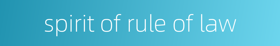 spirit of rule of law的同义词