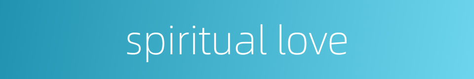 spiritual love的同义词