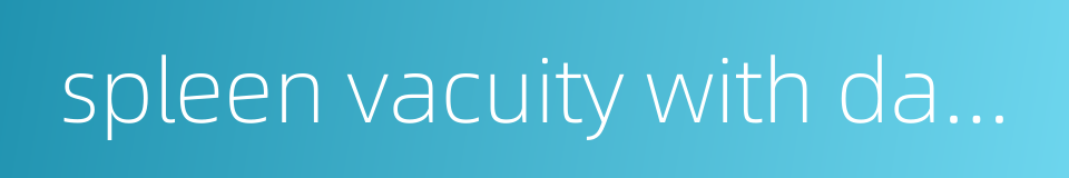 spleen vacuity with damp encumbrance的同义词