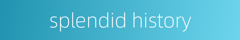 splendid history的同义词