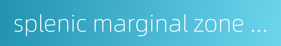 splenic marginal zone lymphoma的同义词
