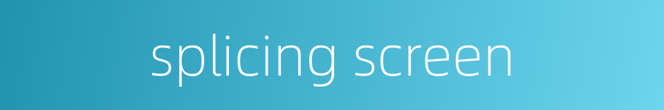 splicing screen的同义词