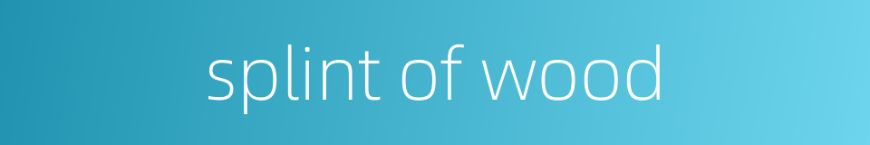 splint of wood的同义词
