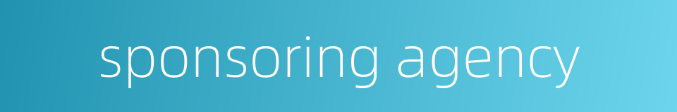 sponsoring agency的同义词