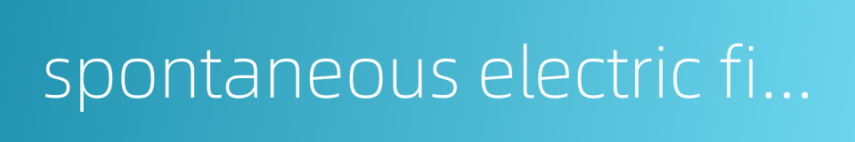 spontaneous electric field的同义词