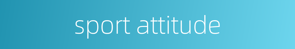 sport attitude的同义词