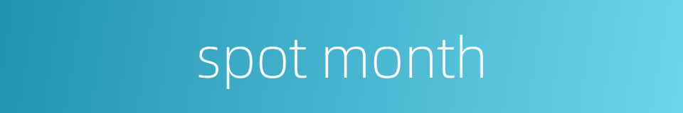 spot month的同义词