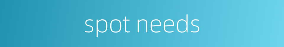 spot needs的同义词