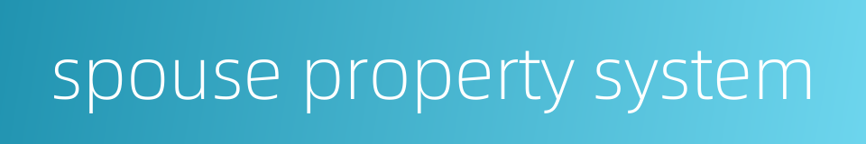 spouse property system的同义词