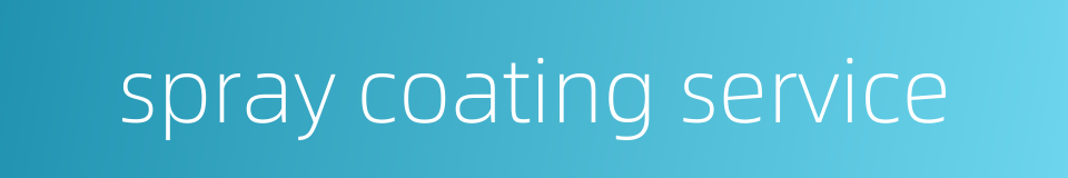 spray coating service的同义词