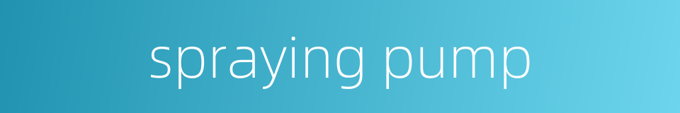 spraying pump的同义词