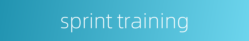 sprint training的同义词