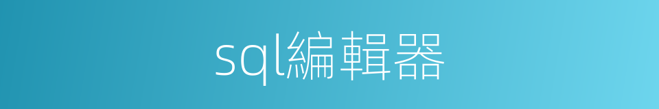 sql編輯器的同義詞