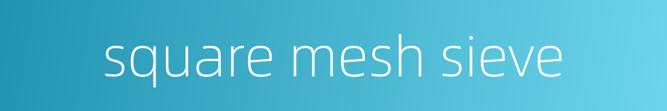 square mesh sieve的同义词
