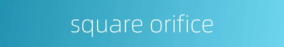 square orifice的同义词