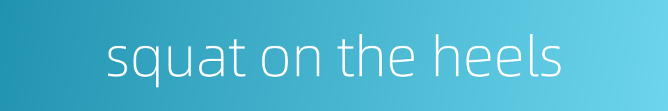 squat on the heels的同义词