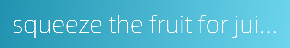 squeeze the fruit for juice的同义词
