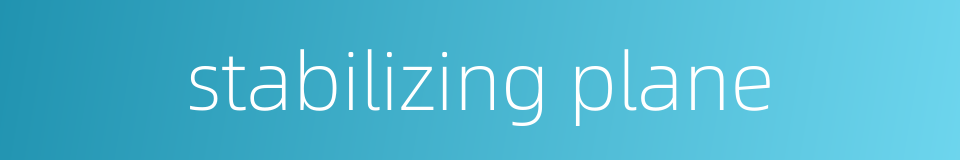 stabilizing plane的同义词