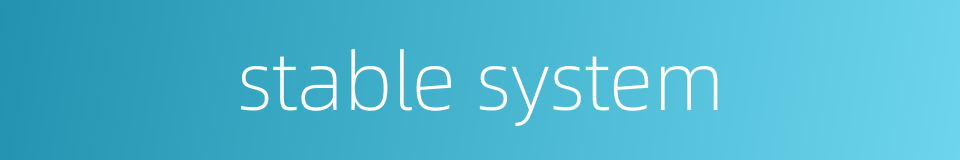 stable system的同义词