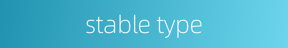 stable type的同义词