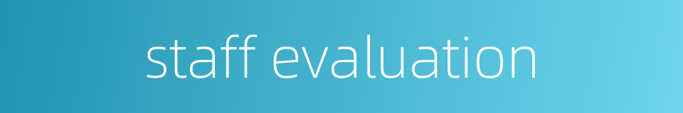 staff evaluation的同义词