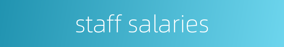 staff salaries的同义词